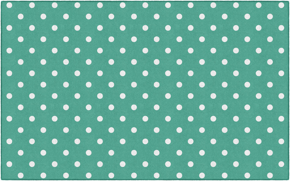 SMALL POLKA DOTS TEAL RECTANGLE CARPETS 7'6" X 12'
