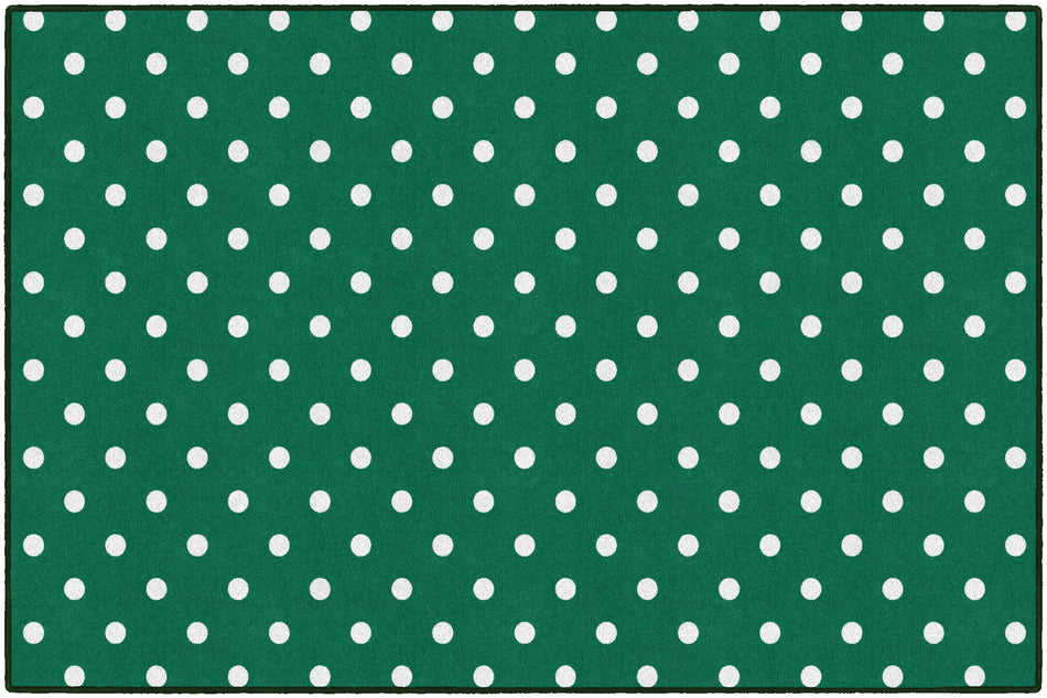 SMALL POLKA DOTS DARK GREEN RECTANGLE CARPETS 5' X 7'6"