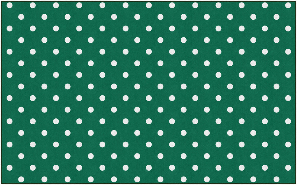 SMALL POLKA DOTS DARK GREEN RECTANGLE CARPETS 7'6" X 12'