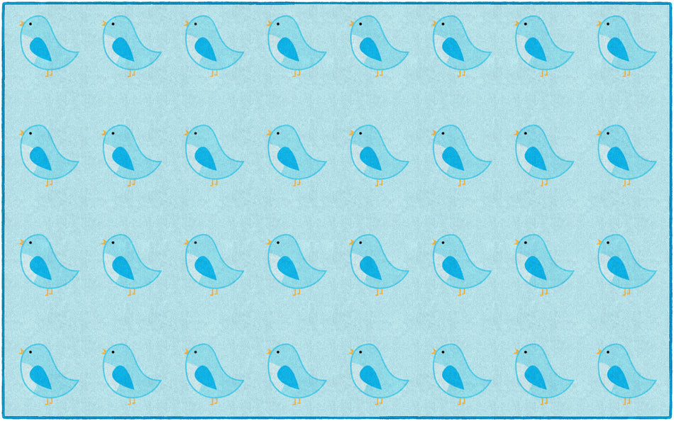 SWEET BLUE BIRD CRISS CROSS APPLESAUCE RECTANGLE CARPETS 7'6" X 12'