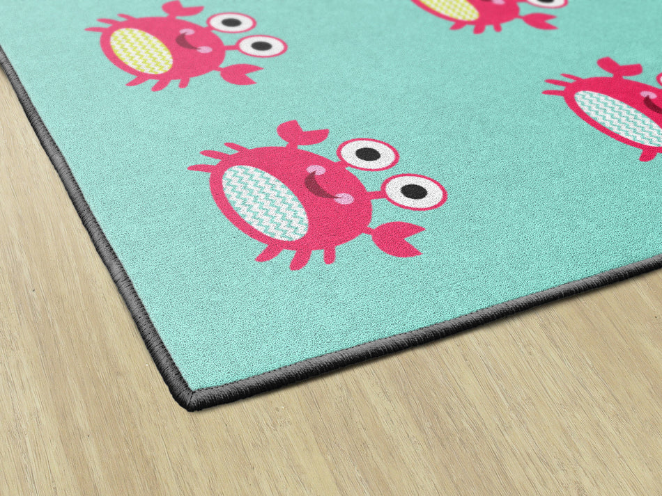 BY THE SEA CRAB CRISS CROSS APPLESAUCE RECTANGLE CARPETS 7'6" X 12'