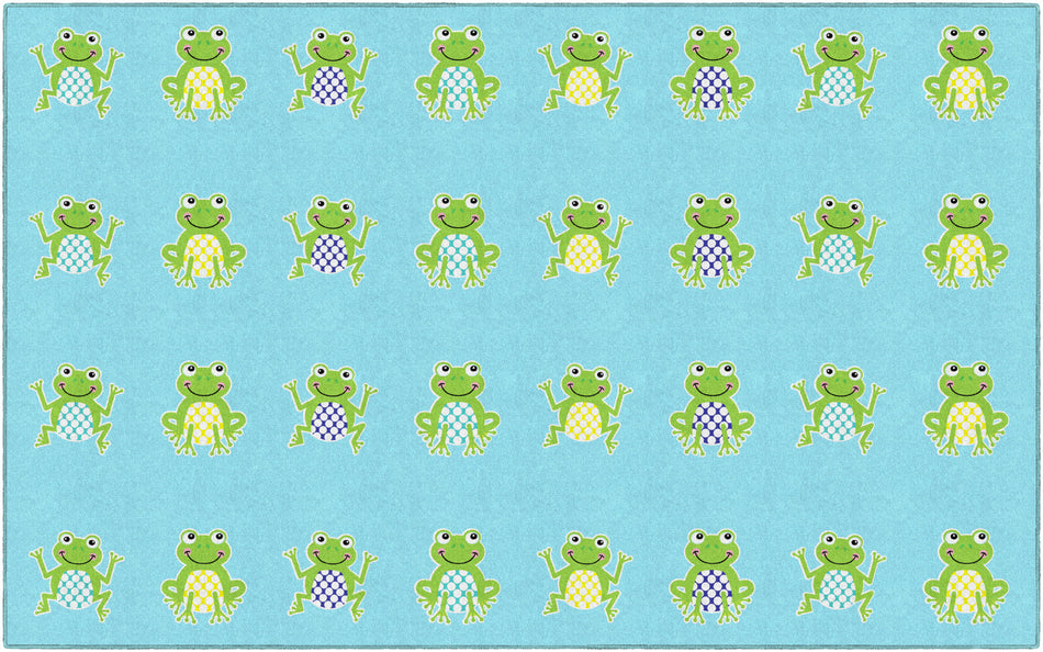 FROGS CRISS CROSS APPLESAUCE RECTANGLE CARPETS 7'6" X 12'