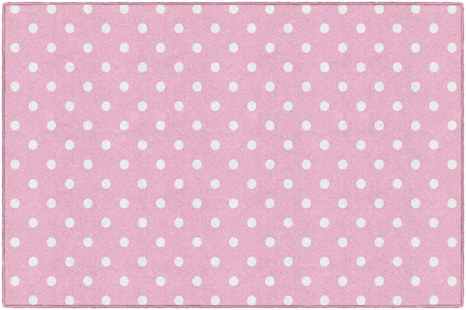 SMALL POLKA DOTS LIGHT PINK RECTANGLE CARPETS 5' X 7'6"