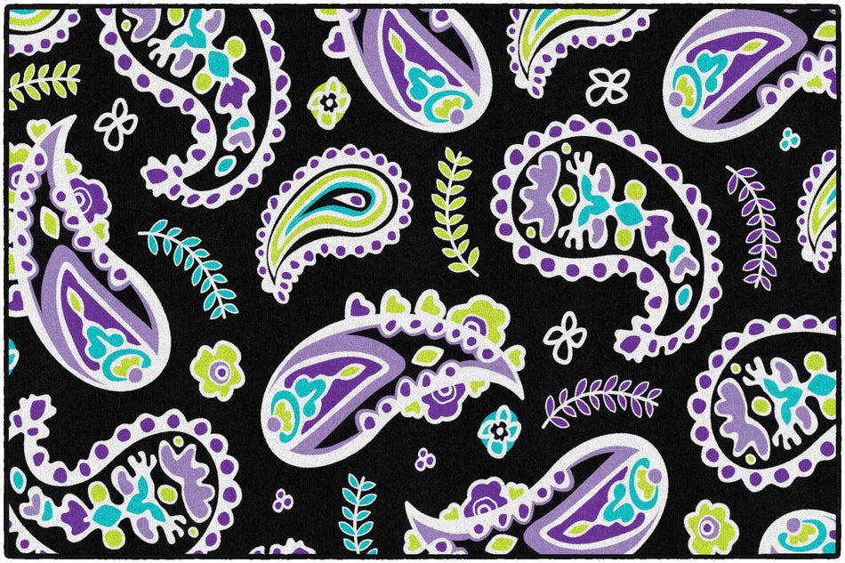MIDNIGHT ORCHID PAISLEY RECTANGLE CARPETS 5' X 7'6"