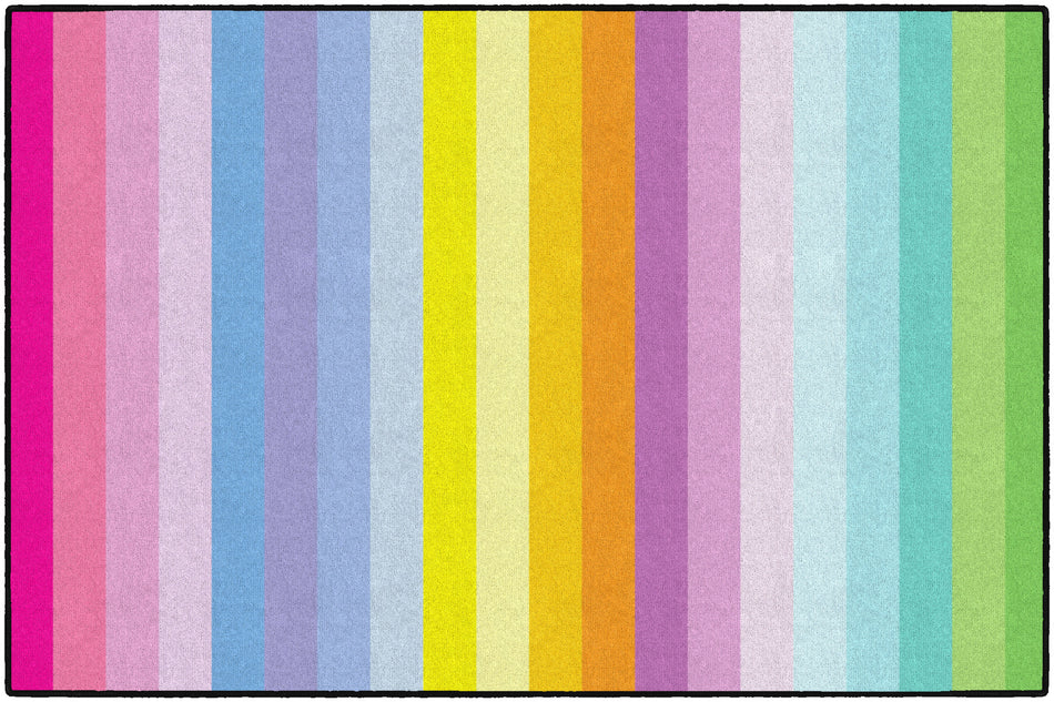 VERTICAL RAINBOW STRIPES RECTANGLE CARPETS 5' X 7'6"