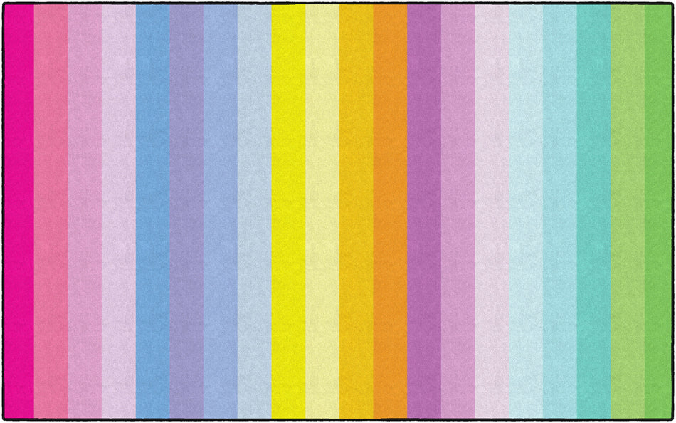 VERTICAL RAINBOW STRIPES RECTANGLE CARPETS 7'6" X 12'