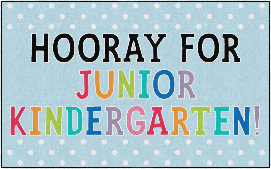 Hooray for Junior Kindergarten on Light Blue RECTANGLE CARPETS 7'6" X 12'