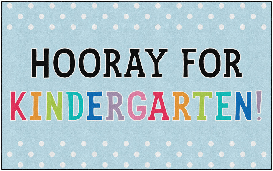Hooray for Kindergarten on Light Blue RECTANGLE CARPETS 5' X 7'6"