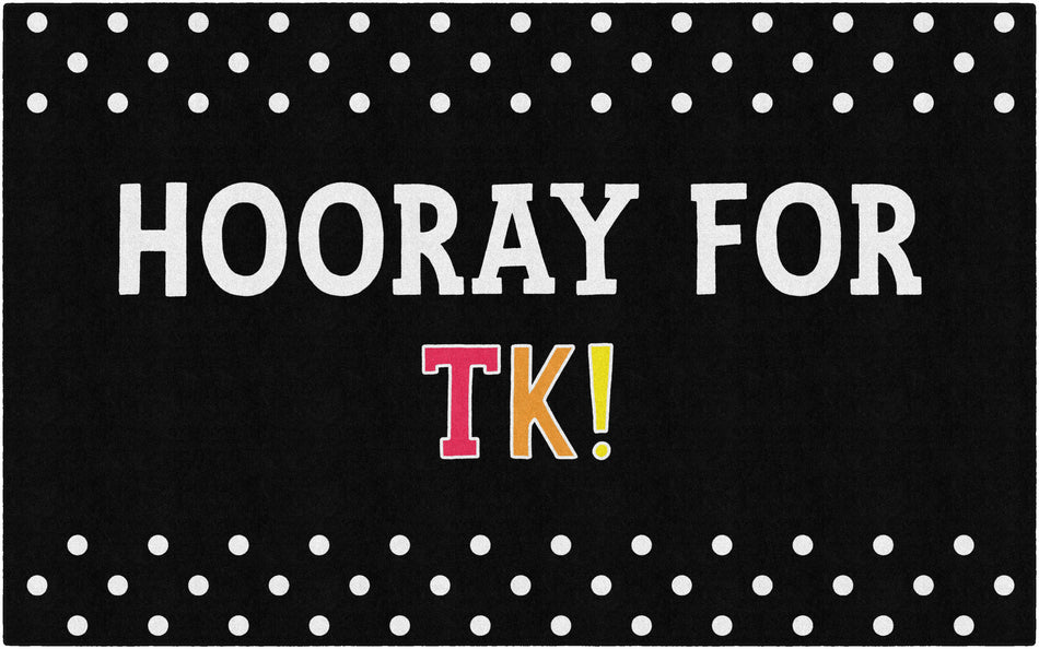 Hooray for TK on Black RECTANGLE CARPETS 7'6" X 12'
