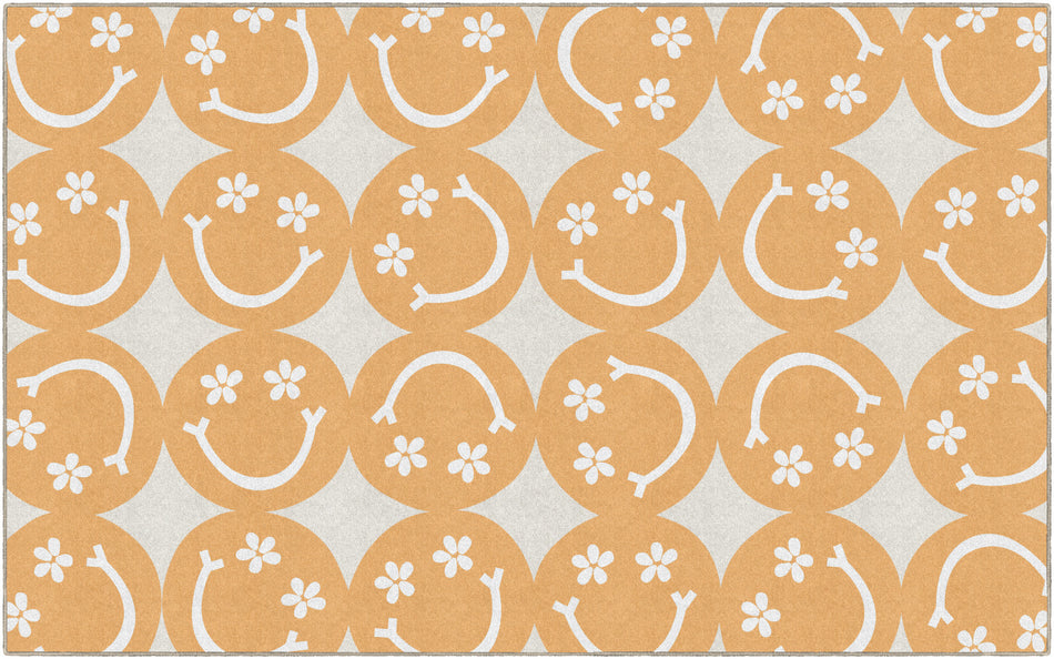 LARGE HAPPY FACES RECTANGLE CARPETS 7'6" X 12'