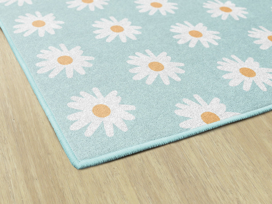 TURQUOISE DAISIES RECTANGLE CARPETS 5' X 7'6"