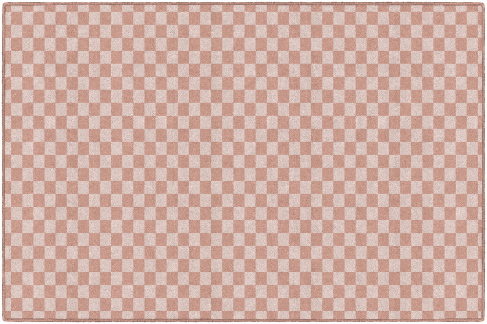 BLUSH CHECKERBOARD RECTANGLE CARPETS 5' X 7'6"