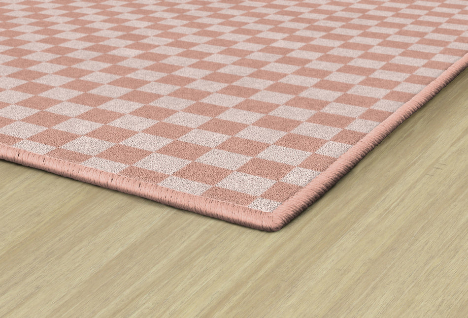 BLUSH CHECKERBOARD RECTANGLE CARPETS 5' X 7'6"
