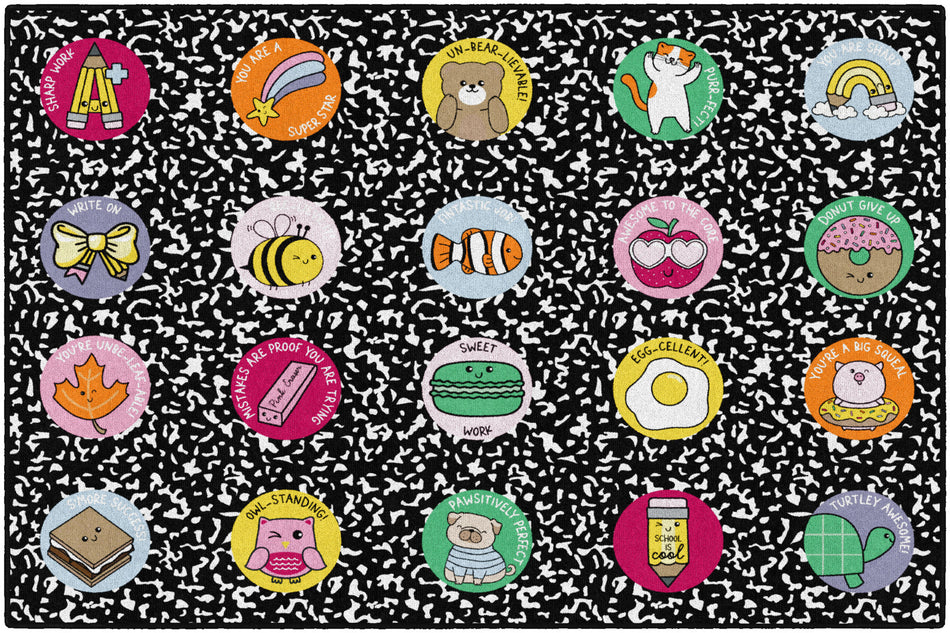 STICKER SIT SPOTS RECTANGLE CARPETS 5' X 7'6"