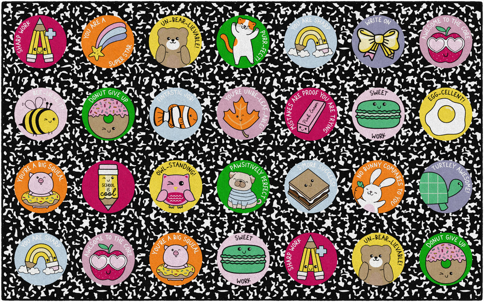 STICKER SIT SPOTS RECTANGLE CARPETS 7'6" X 12'