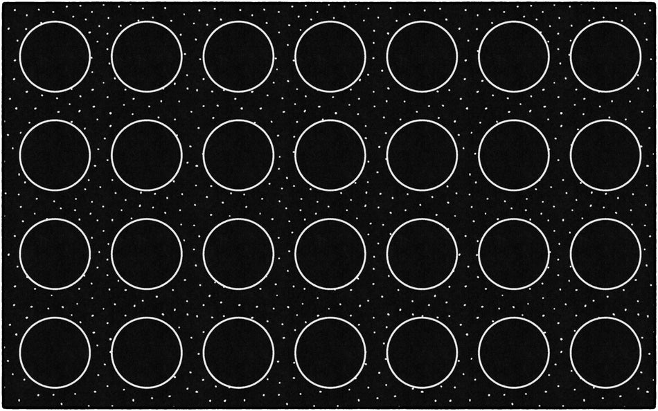 BW SMALL DOTS RECTANGLE CARPETS 7'6" X 12'