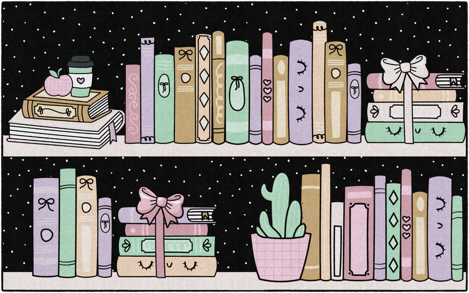 BOOKSHELF WITH DOTS RECTANGLE CARPETS 7'6" X 12'