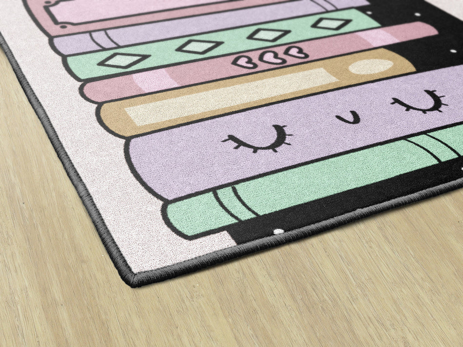 BOOKSHELF WITH DOTS RECTANGLE CARPETS 7'6" X 12'