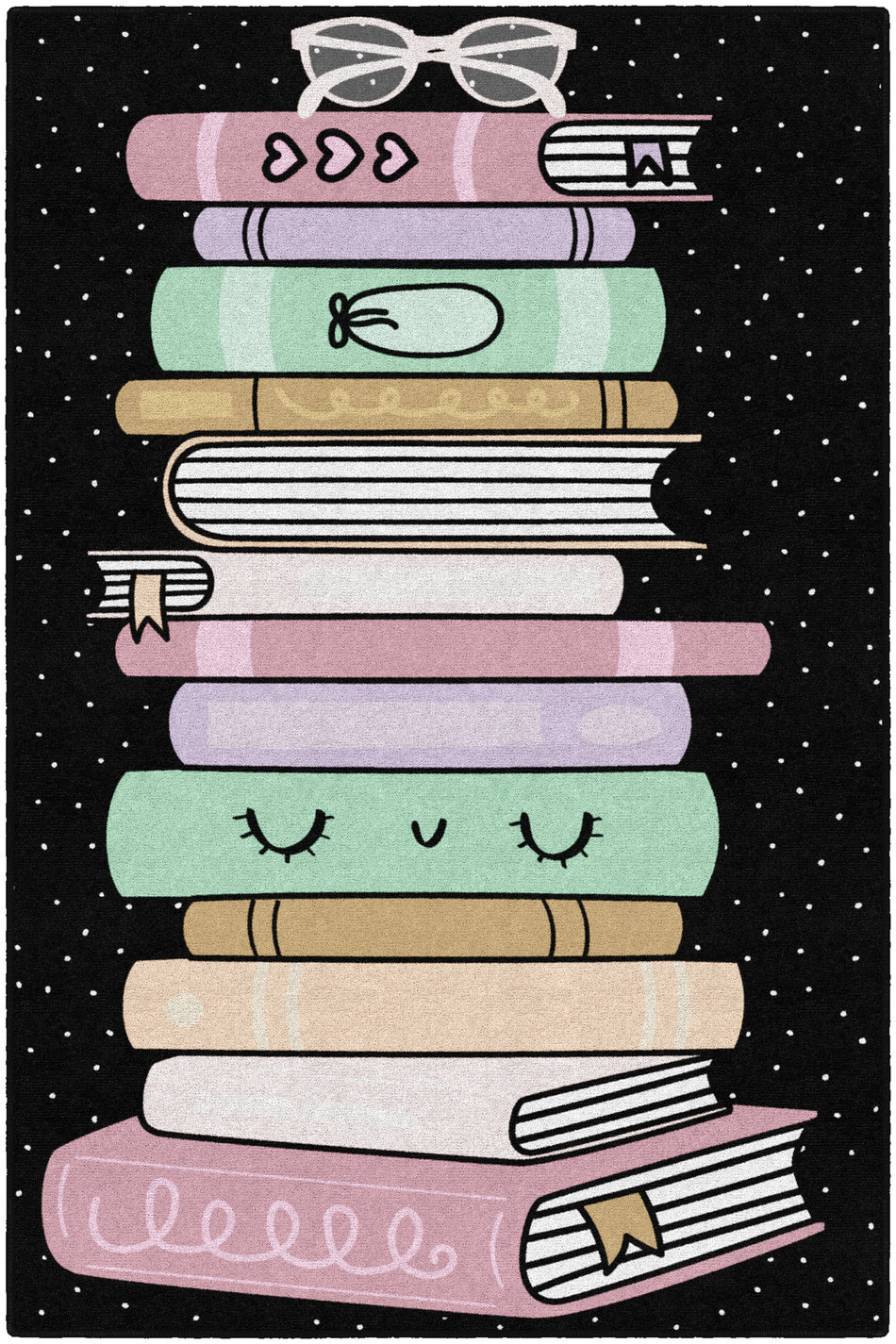 STACK OF BOOKS RECTANGLE CARPETS 5' X 7'6"