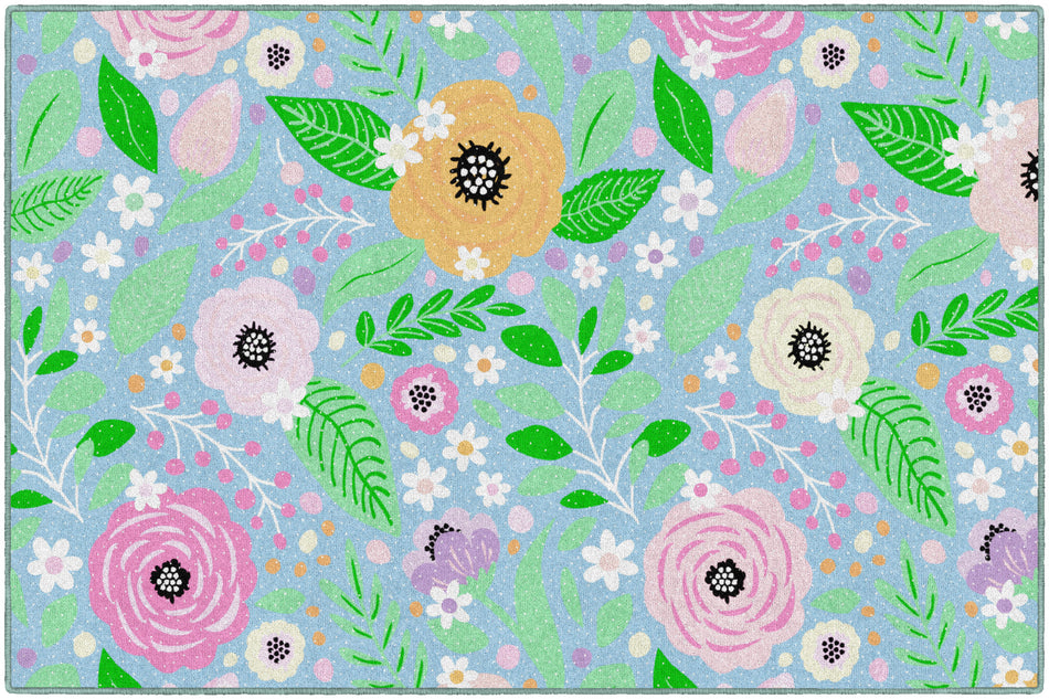 FLORAL RUG RECTANGLE CARPETS 5' X 7'6"