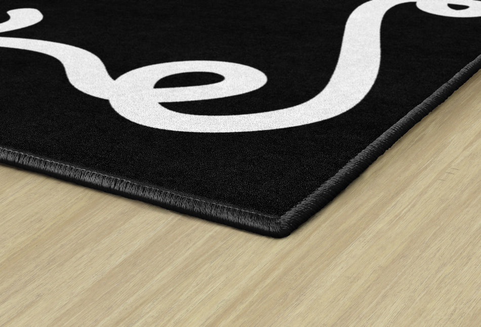 BOW BORDER BLACK RECTANGLE CARPETS 7'6" X 12'