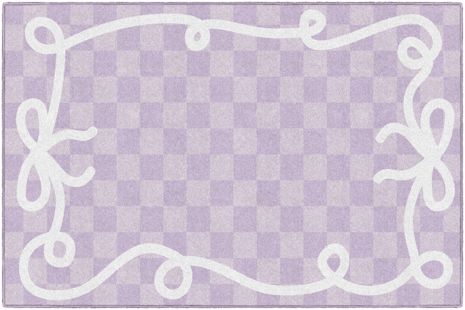 BOW BORDER IN LAVENDER RECTANGLE CARPETS 5' X 7'6"