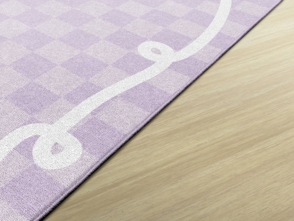 BOW BORDER IN LAVENDER RECTANGLE CARPETS 5' X 7'6"