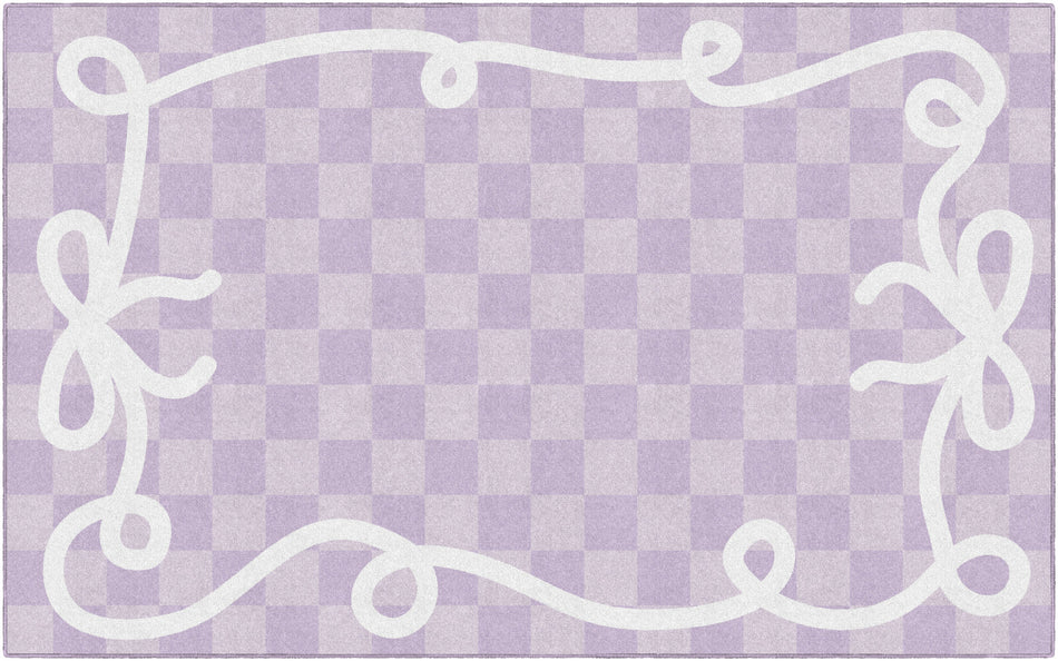 BOW BORDER IN LAVENDER RECTANGLE CARPETS 7'6" X 12'