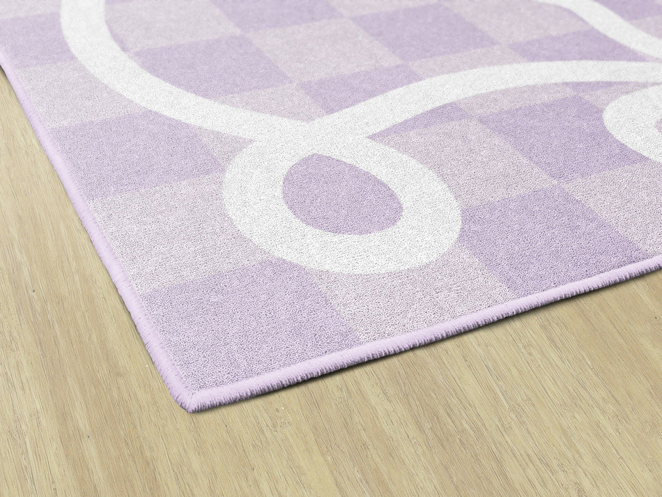 BOW BORDER IN LAVENDER RECTANGLE CARPETS 7'6" X 12'