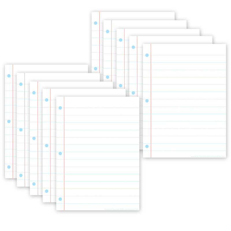 Smart Poly&reg; PosterMat Pals&trade; Space Savers, 13" x 9-1/2", White Notebook Paper, Pack of 10