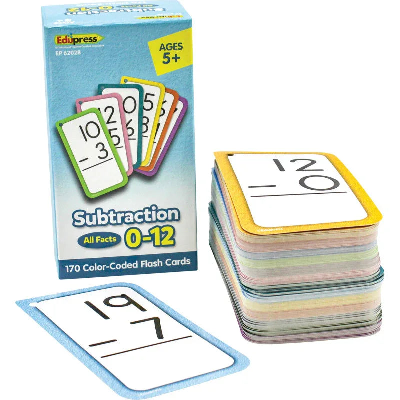Subtraction Flash Cards - All Facts 0-12