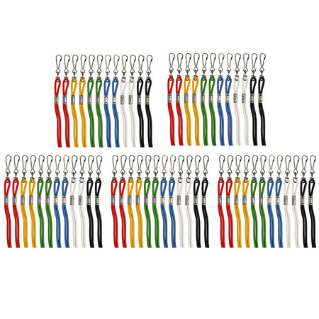 Lanyards, Assorted Colors, 12 Per Pack, 5 Packs