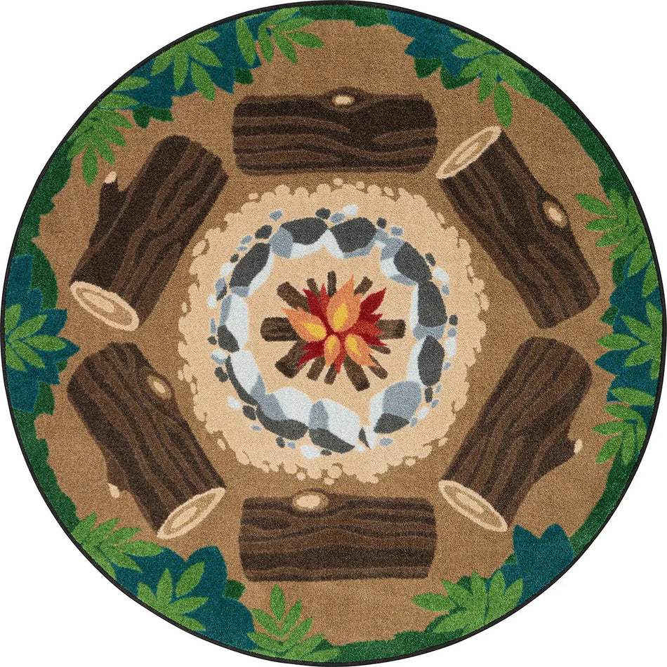 Campfire Fun 13'2" Round area rug in color Multi