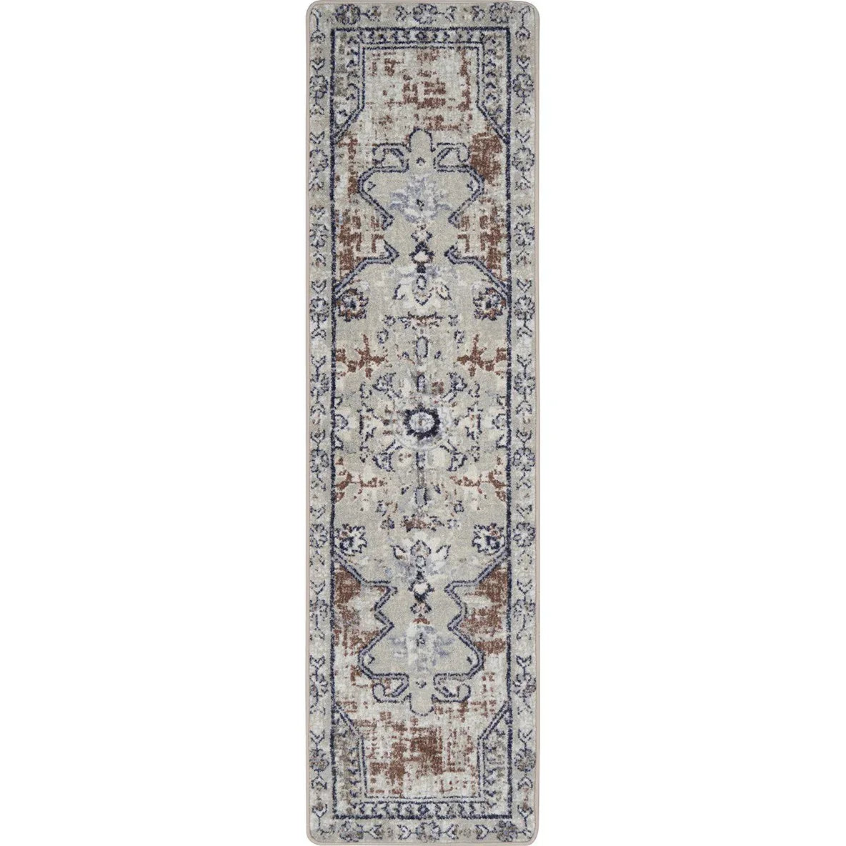 Canyon Tapestry 2'1" x 7'8" Runner area rug in color Terracotta