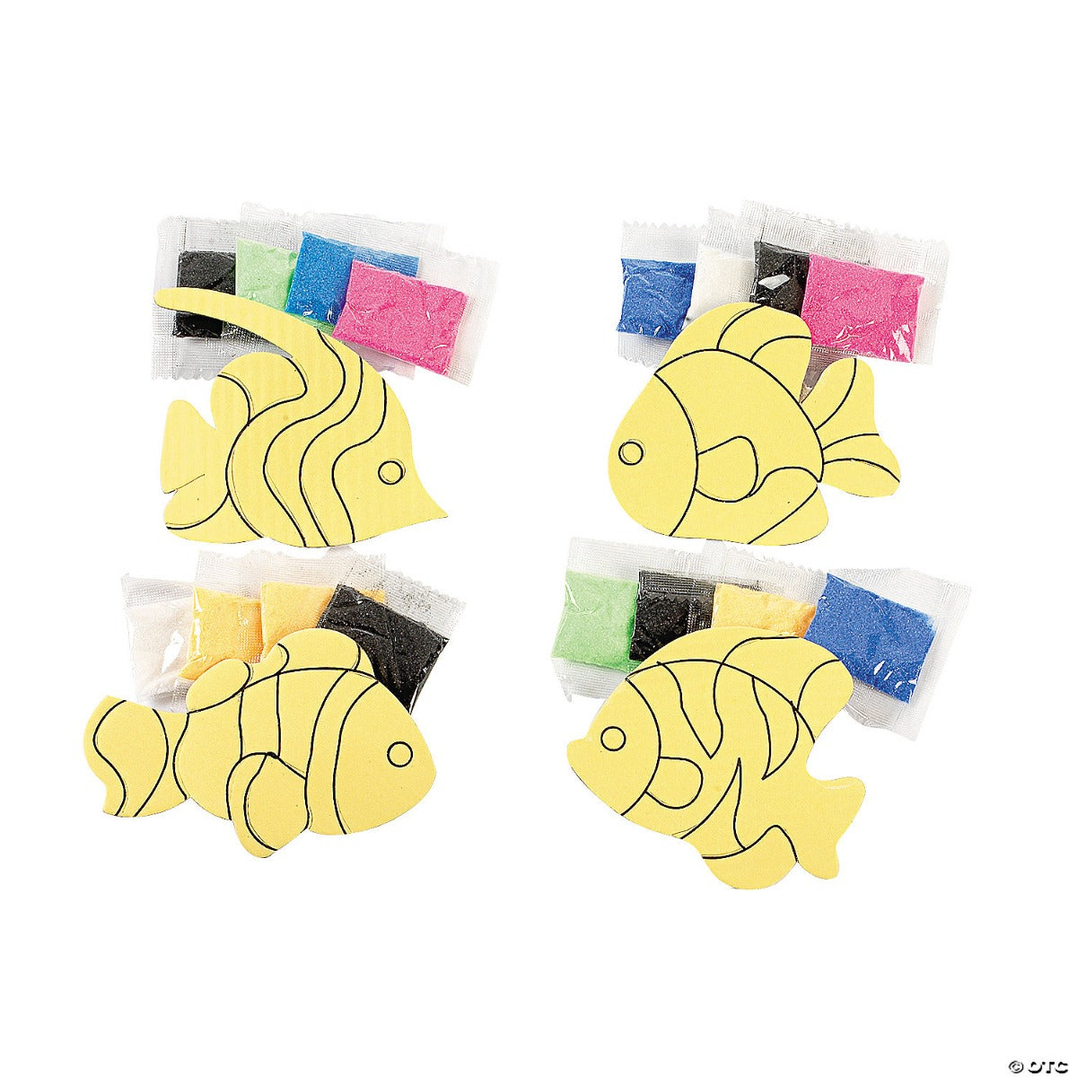 Cardboard Fish Sand Art Magnet Craft Kit - 12 Project Pack