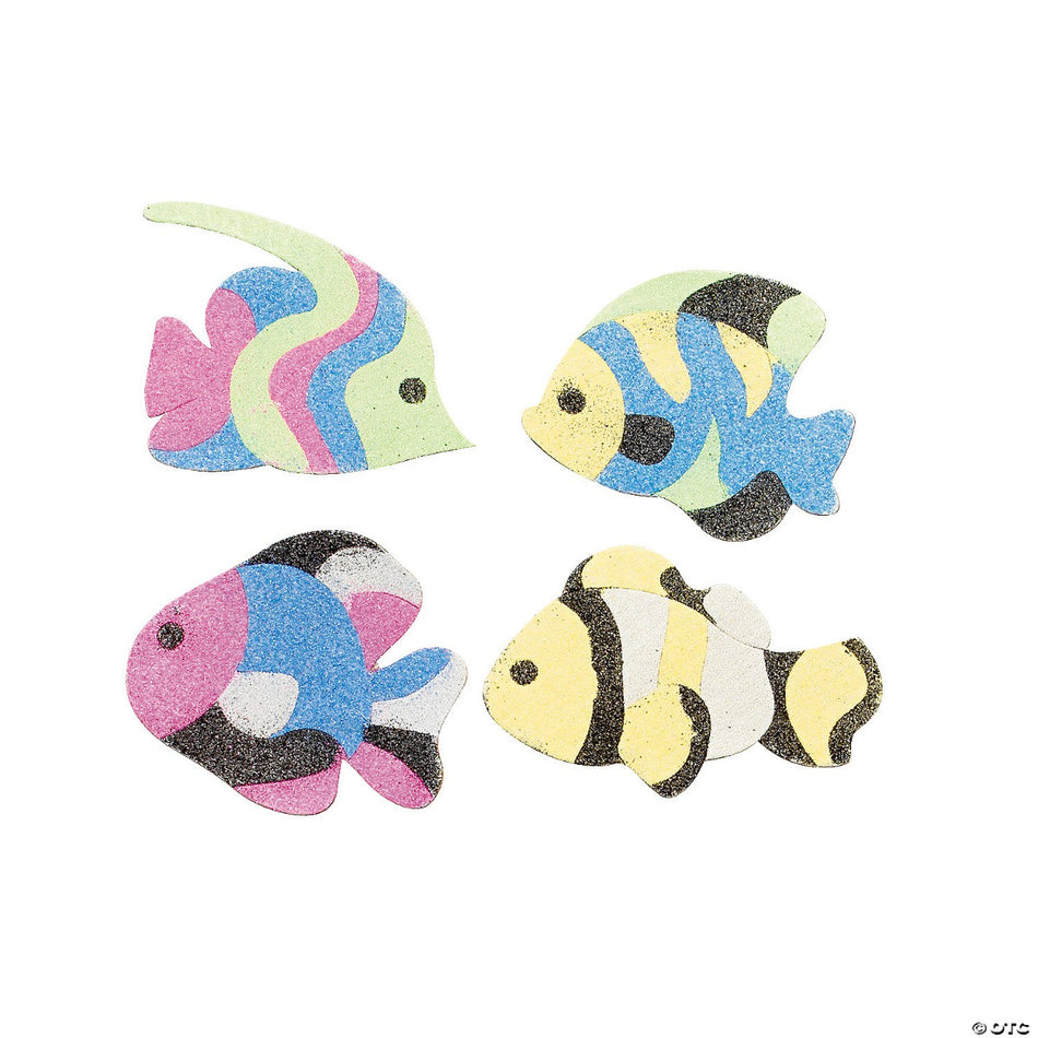 Cardboard Fish Sand Art Magnet Craft Kit - 12 Project Pack