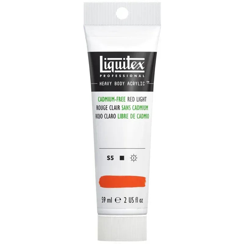 Professional Heavy Body Acrylic Paint, 59 mL Tube, Cadmium Free Red Light