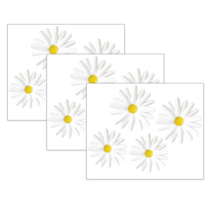 Happily Ever Elementary Retro Remix Daisies Dimensional Accents, 4 Per Pack, 3 Packs