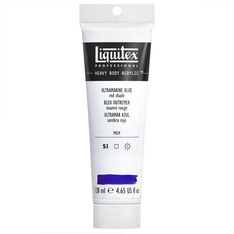 Professional Heavy Body Acrylic Paint, 138 mL Tube, Ultramarine Blue (Red Shade)