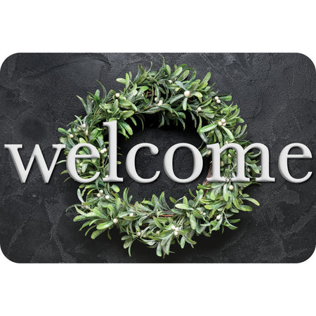 The Original Fun Mat&trade;, Welcome Mat, 15.5" x 23.5", Slate Wreath Welcome