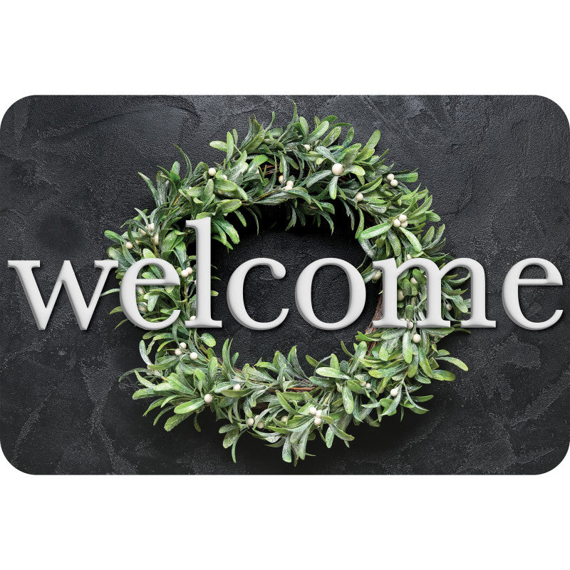 The Original Fun Mat&trade;, Welcome Mat, 15.5" x 23.5", Slate Wreath Welcome