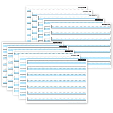 Smart Poly&reg; PosterMat Pals&trade; Space Savers, 13" x 9-1/2", 3/4" Handwriting Highlighted Blue, Pack of 10