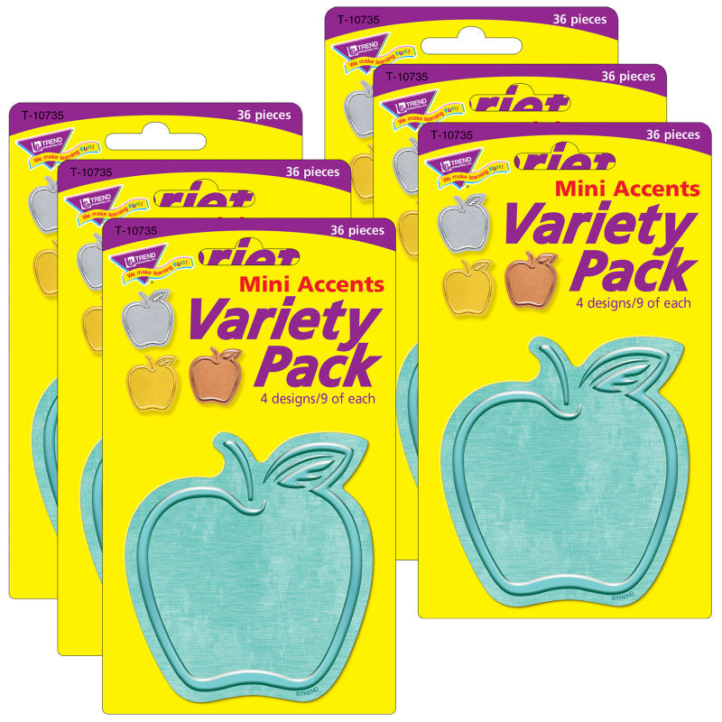 I &hearts; Metal&trade; Apples Mini Accents Variety Pack, 36 Per Pack, 6 Packs