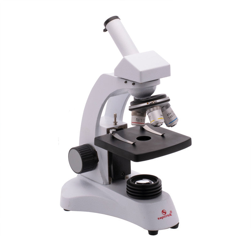 Monocular Compound Microscope, 4x, 10x, 40x Objectives, LED Illumination