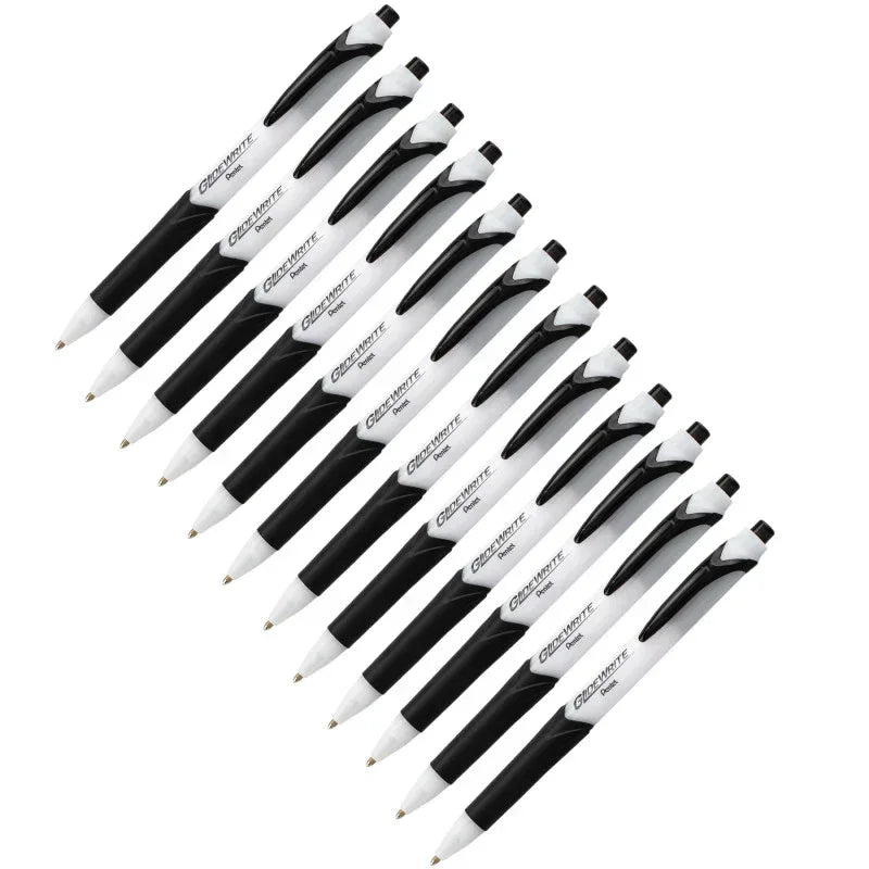 GlideWrite Ballpoint Pen with TechniFlo Ink, (1.0mm) Medium Line, Black, 1 Dozen