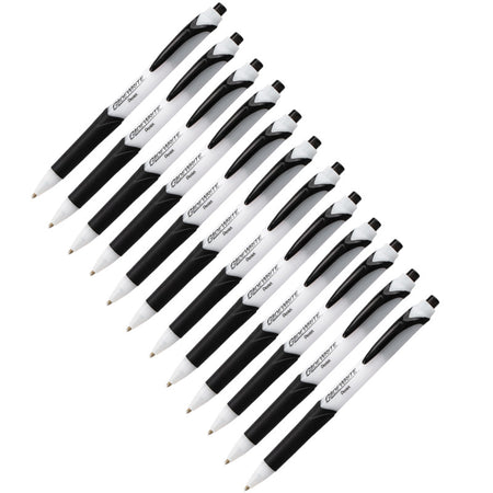 GlideWrite Ballpoint Pen with TechniFlo Ink, (1.0mm) Medium Line, Black, 1 Dozen
