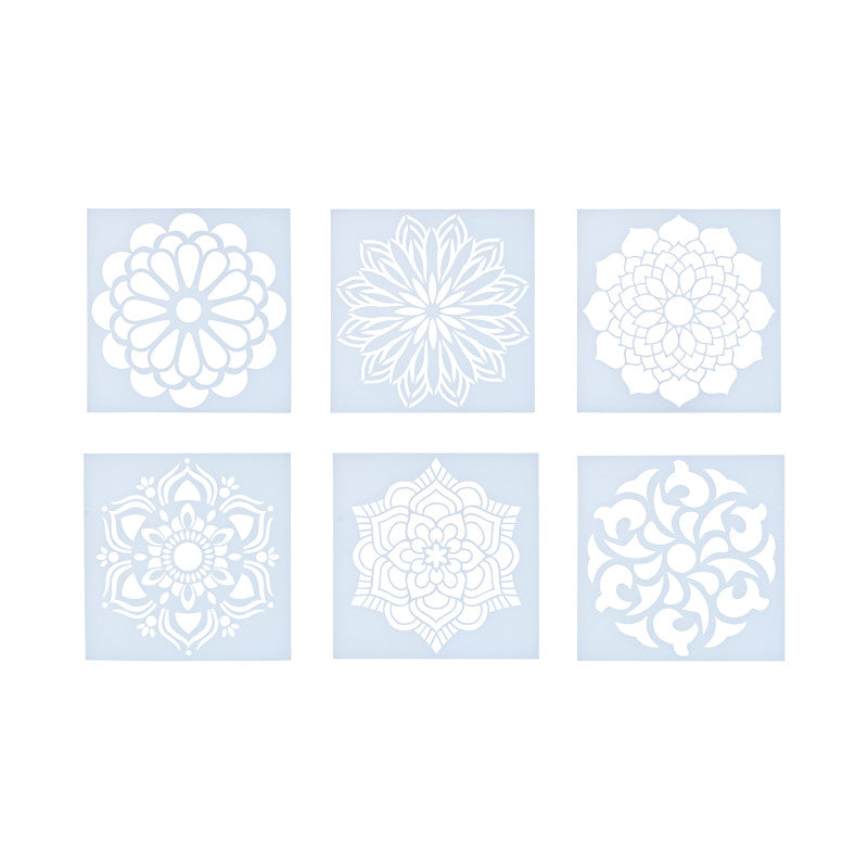 Mandala Stencils, Plastic, 6 Count