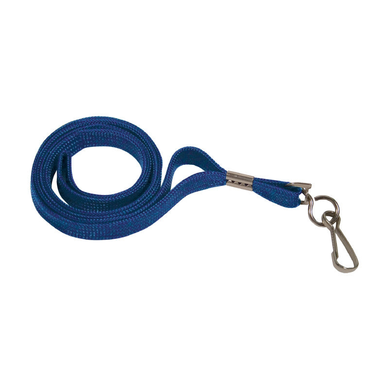 Deluxe Lanyard with J-Hook, Navy Blue, Box of 24