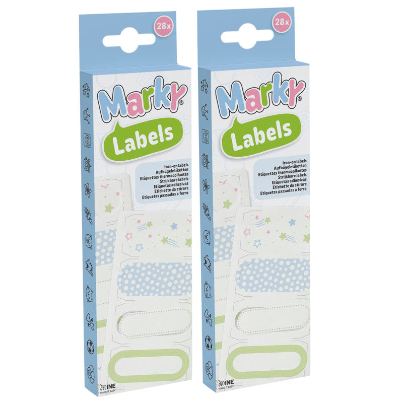 Iron-On Clothing Labels, 7 Assorted Designs, 28 Count, 2 Pack