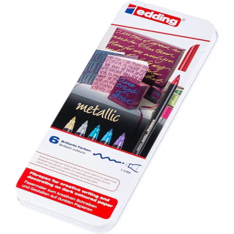 1200 Series Metallic Markers, Assorted Colors, Set of 6